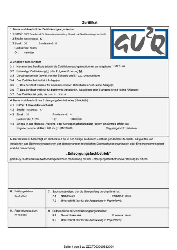 Entsorgungs- fachbetrieb